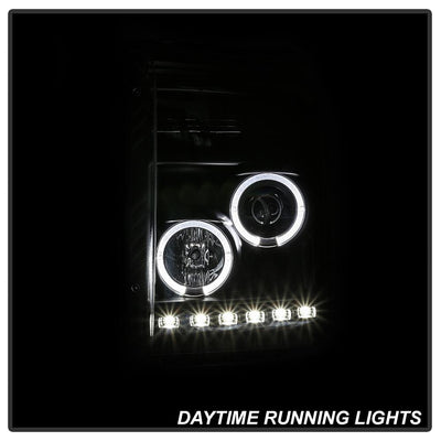 LED Halo Black Projector Headlights <br>11-16 Ford F-250 F-350 F-450 Super Duty