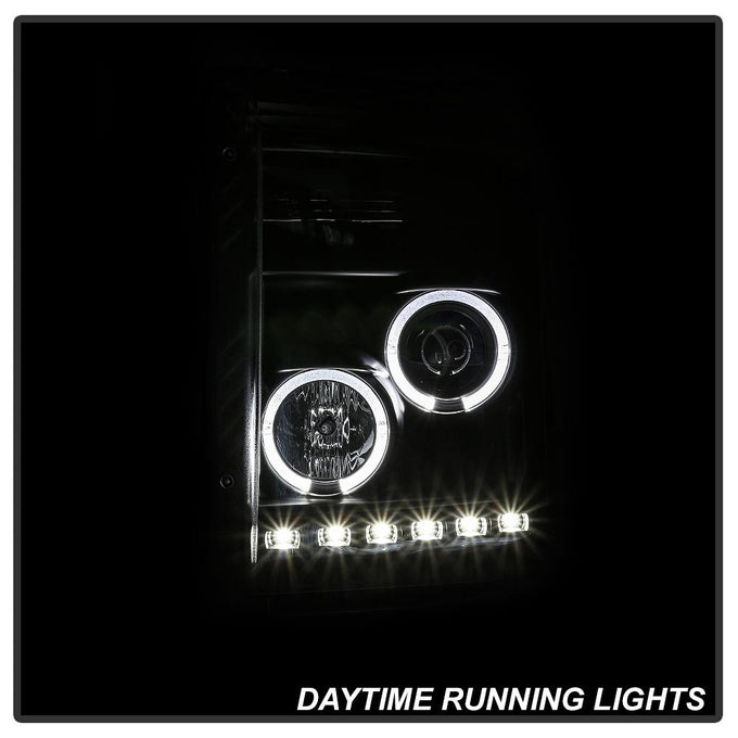 LED Halo Black Projector Headlights <br>11-16 Ford F-250 F-350 F-450 Super Duty