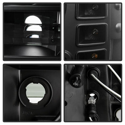 LED Halo Black Projector Headlights <br>07-13 GMC Sierra 1500 Sierra 2500 HD Sierra 3500 HD