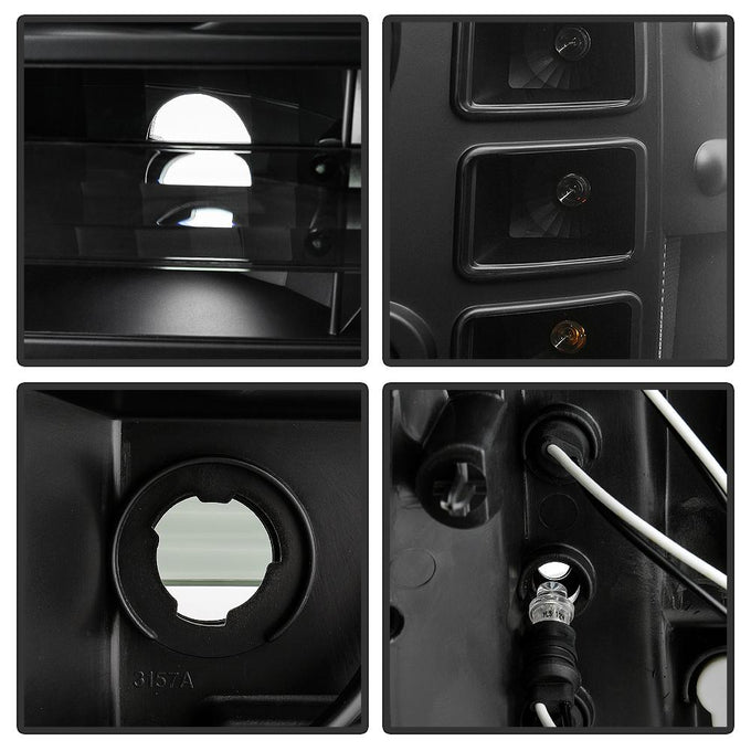 LED Halo Black Projector Headlights <br>07-13 GMC Sierra 1500 Sierra 2500 HD Sierra 3500 HD