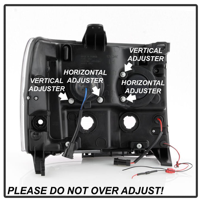 Version 2 Black Light Bar DRL LED Projector Headlights <br>07-13 GMC Sierra 1500 Sierra 2500 HD Sierra 3500 HD