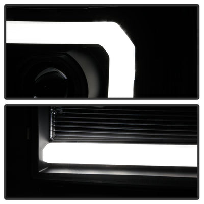 Version 2 Black Light Bar DRL LED Projector Headlights <br>07-13 GMC Sierra 1500 Sierra 2500 HD Sierra 3500 HD