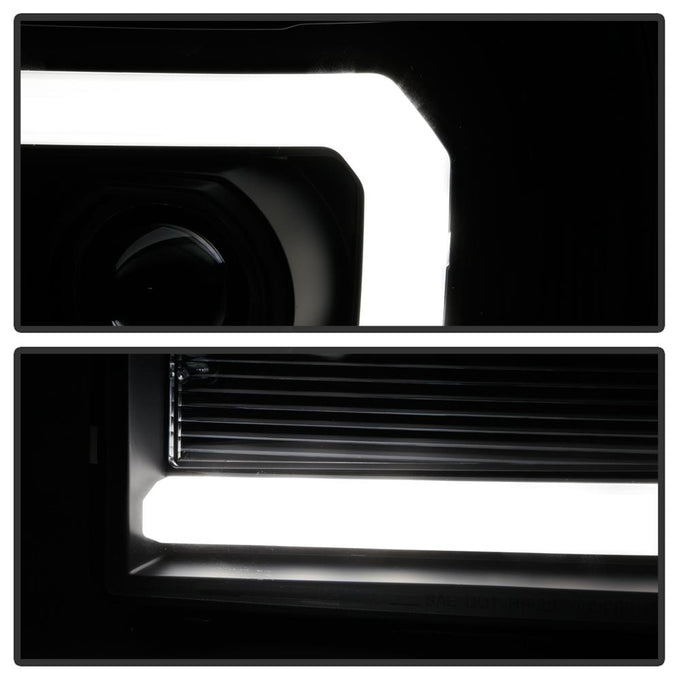 Version 2 Black Light Bar DRL LED Projector Headlights <br>07-13 GMC Sierra 1500 Sierra 2500 HD Sierra 3500 HD
