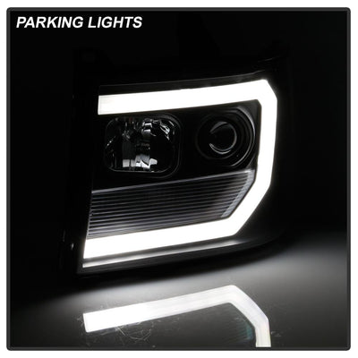 Version 2 Black Light Bar DRL LED Projector Headlights <br>07-13 GMC Sierra 1500 Sierra 2500 HD Sierra 3500 HD