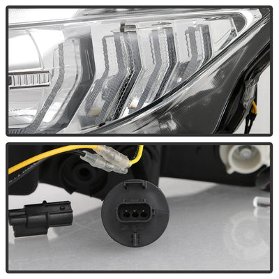 Chrome Projector Headlight W/ LED Sequential Turn Signal Lights <br>16-20 Honda Civic