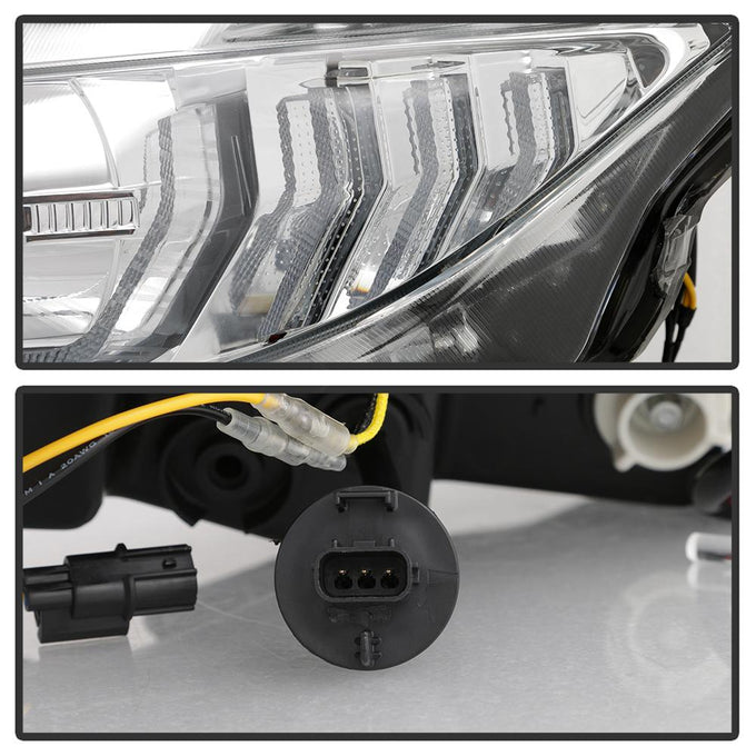 Chrome Projector Headlight W/ LED Sequential Turn Signal Lights <br>16-20 Honda Civic