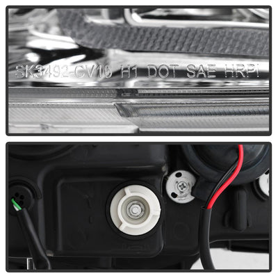 Chrome Projector Headlight W/ LED Sequential Turn Signal Lights <br>16-20 Honda Civic