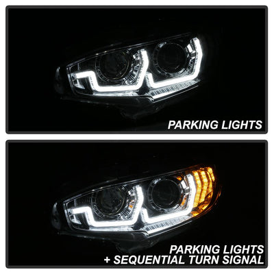 Chrome Projector Headlight W/ LED Sequential Turn Signal Lights <br>16-20 Honda Civic