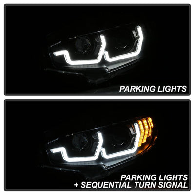 Black Projector Headlight W/ LED Sequential Turn Signal Lights <br>16-20 Honda Civic