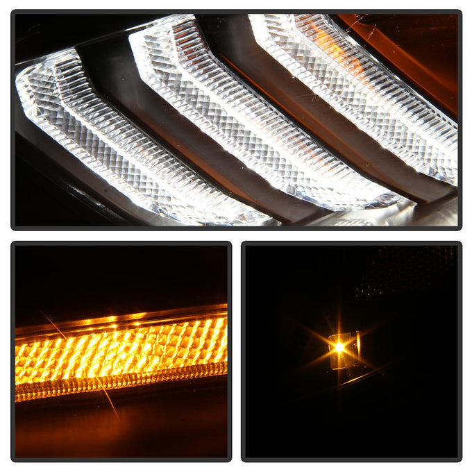 Sequential Turn Signal Light Bar Black Projector Headlights <br>15-18 Ford Focus