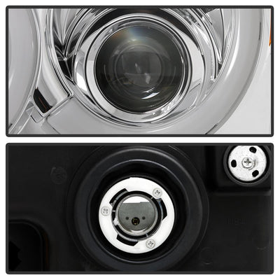 Chrome Light Bar Projector Headlights <br>05-07 Jeep Grand Cherokee
