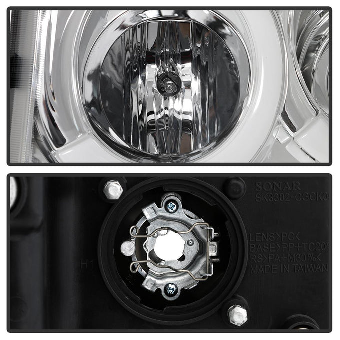Chrome Light Bar Projector Headlights <br>05-07 Jeep Grand Cherokee