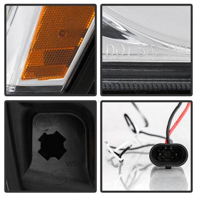 Chrome Light Bar Projector Headlights <br>05-07 Jeep Grand Cherokee