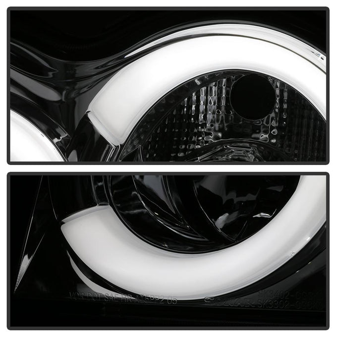 Chrome Light Bar Projector Headlights <br>05-07 Jeep Grand Cherokee