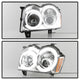 Chrome Light Bar Projector Headlights <br>05-07 Jeep Grand Cherokee
