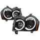 Black Light Bar Projector Headlights <br>05-07 Jeep Grand Cherokee