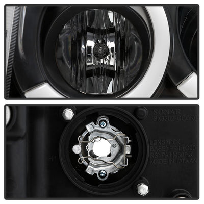 Black Light Bar Projector Headlights <br>05-07 Jeep Grand Cherokee