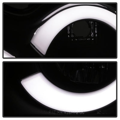 Black Light Bar Projector Headlights <br>05-07 Jeep Grand Cherokee