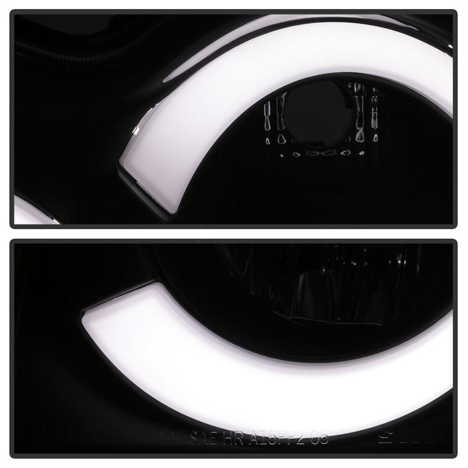 Black Light Bar Projector Headlights <br>05-07 Jeep Grand Cherokee