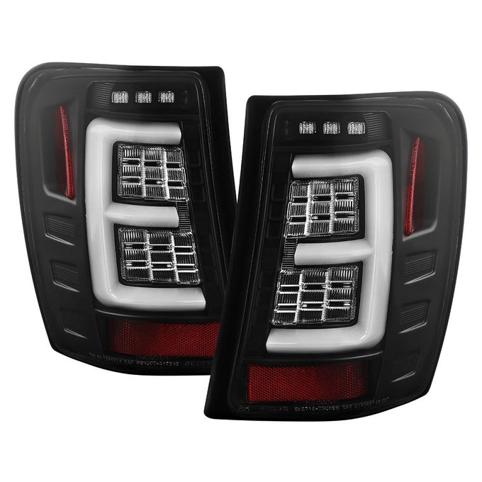 Version 3 Black Light Bar LED Tail Lights <br>99-04 Jeep Grand Cherokee