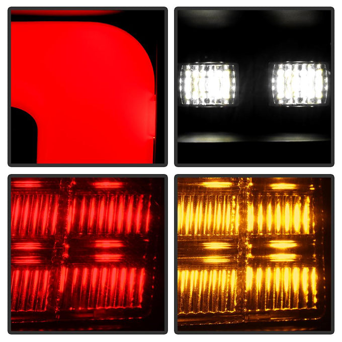Version 3 Black Light Bar LED Tail Lights <br>99-04 Jeep Grand Cherokee