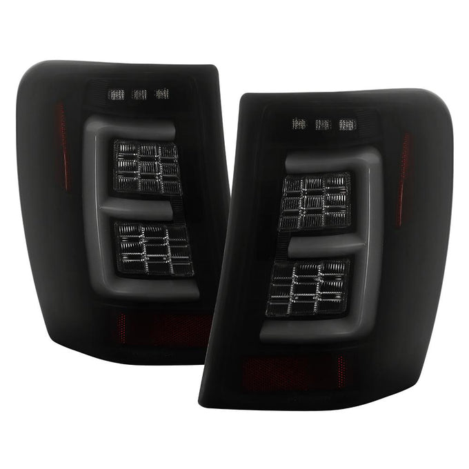 Version 3 Black Smoke Light Bar LED Tail Lights <br>99-04 Jeep Grand Cherokee