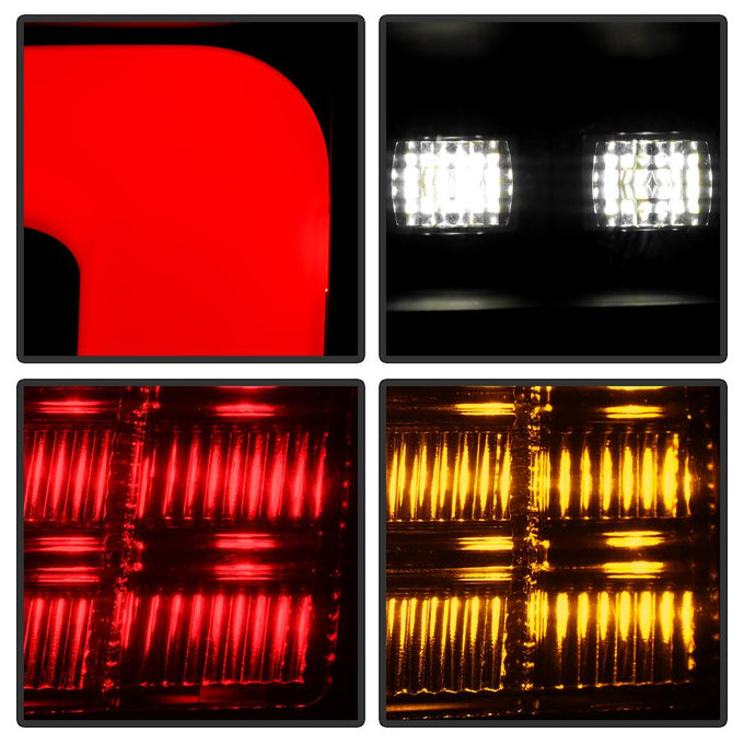 Version 3 Black Smoke Light Bar LED Tail Lights <br>99-04 Jeep Grand Cherokee