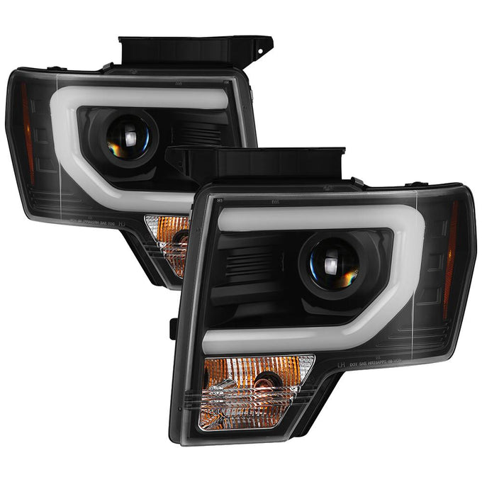 Switch Back Turn Signal Light Bar Black Projector Headlights <br>09-14 Ford F-150
