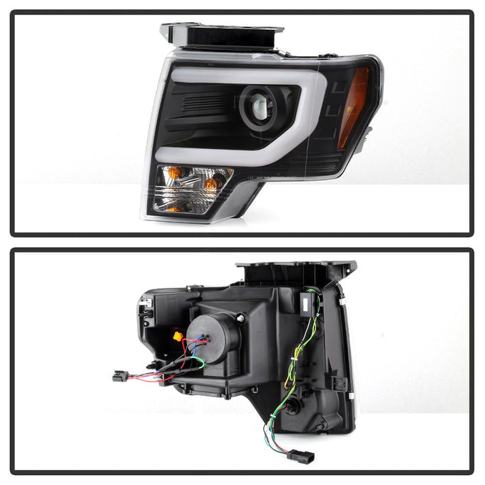 Switch Back Turn Signal Light Bar Black Projector Headlights <br>09-14 Ford F-150