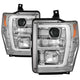 Version 2 Chrome Switch Back Light Bar Projector Headlights <br>08-10 Ford F-250 F-350 F-450 Super Duty