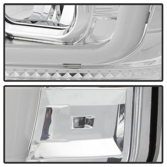 Version 2 Chrome Switch Back Light Bar Projector Headlights <br>08-10 Ford F-250 F-350 F-450 Super Duty