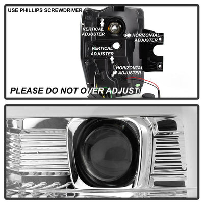 Version 2 Chrome Switch Back Light Bar Projector Headlights <br>08-10 Ford F-250 F-350 F-450 Super Duty