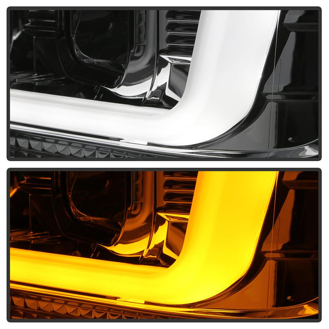 Version 2 Chrome Switch Back Light Bar Projector Headlights <br>08-10 Ford F-250 F-350 F-450 Super Duty