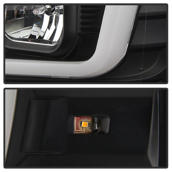 Version 2 Black Switch Back Light Bar Projector Headlights <br>08-10 Ford F-250 F-350 F-450 Super Duty