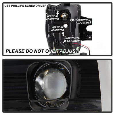 Version 2 Black Switch Back Light Bar Projector Headlights <br>08-10 Ford F-250 F-350 F-450 Super Duty