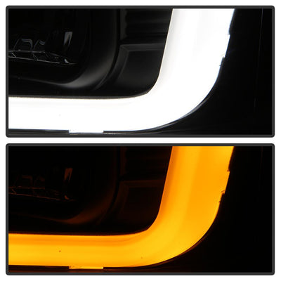 Version 2 Black Switch Back Light Bar Projector Headlights <br>08-10 Ford F-250 F-350 F-450 Super Duty