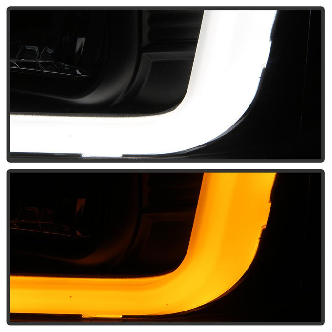 Version 2 Black Switch Back Light Bar Projector Headlights <br>08-10 Ford F-250 F-350 F-450 Super Duty