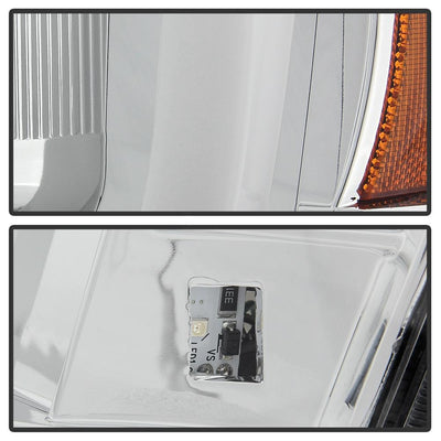 Version 2 Chrome Switch Back Turn Signal Light Bar Projector Headlights <br>07-14 Chevy Avalanche Suburban 1500 2500