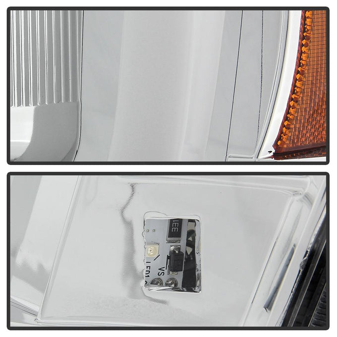 Version 2 Chrome Switch Back Turn Signal Light Bar Projector Headlights <br>07-14 Chevy Avalanche Suburban 1500 2500