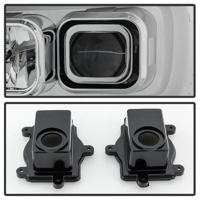 Version 2 Chrome Switch Back Turn Signal Light Bar Projector Headlights <br>07-14 Chevy Avalanche Suburban 1500 2500