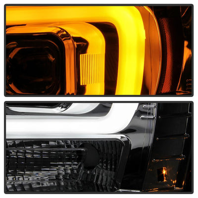Version 2 Chrome Switch Back Turn Signal Light Bar Projector Headlights <br>07-14 Chevy Avalanche Suburban 1500 2500