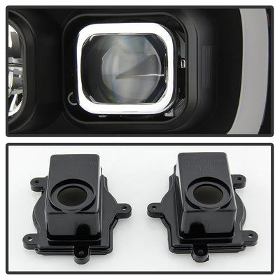 Version 2 Black Switch Back Turn Signal Light Bar Projector Headlights <br>07-14 Chevy Avalanche Suburban 1500 2500
