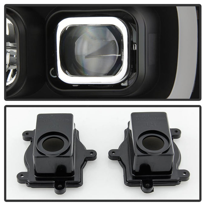 Version 2 Black Switch Back Turn Signal Light Bar Projector Headlights <br>07-14 Chevy Avalanche Suburban 1500 2500