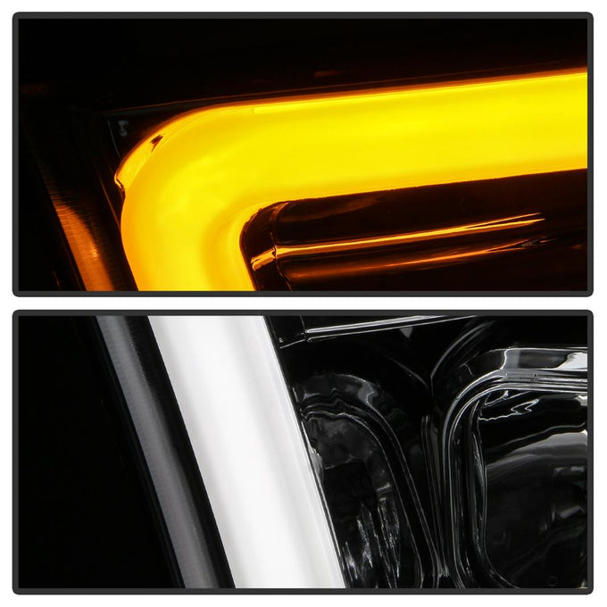 Version 2 Chrome Switch Back Light Bar Turn Signal Projector Headlights <br>09-18 Dodge Ram 1500 2500 3500