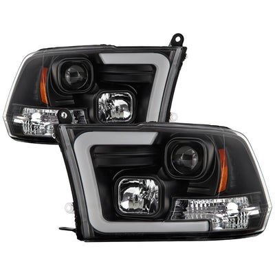 Version 2 Black Switch Back Light Bar Turn Signal Projector Headlights <br>09-18 Dodge Ram 1500 2500 3500