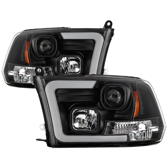 Version 2 Black Switch Back Light Bar Turn Signal Projector Headlights <br>09-18 Dodge Ram 1500 2500 3500