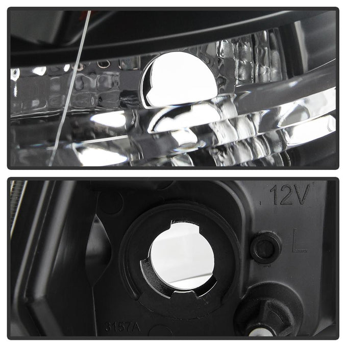 Version 2 Black Switch Back Light Bar Turn Signal Projector Headlights <br>09-18 Dodge Ram 1500 2500 3500