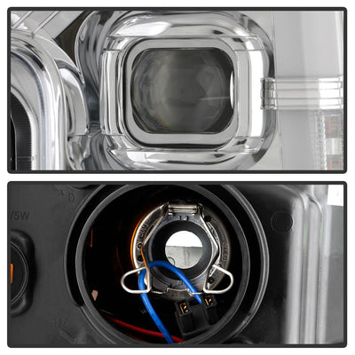 Switch Back Sequential Turn Signal Light Bar Chrome Projector Headlights <br>17-19 Ford F-450 Super Duty F-250 Super Duty F-350 Super Duty