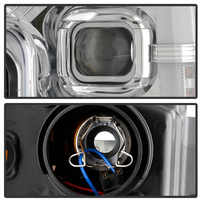 Switch Back Sequential Turn Signal Light Bar Chrome Projector Headlights <br>17-19 Ford F-450 Super Duty F-250 Super Duty F-350 Super Duty