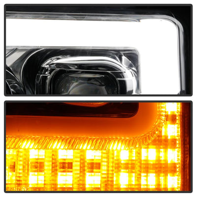 Switch Back Sequential Turn Signal Light Bar Chrome Projector Headlights <br>17-19 Ford F-450 Super Duty F-250 Super Duty F-350 Super Duty